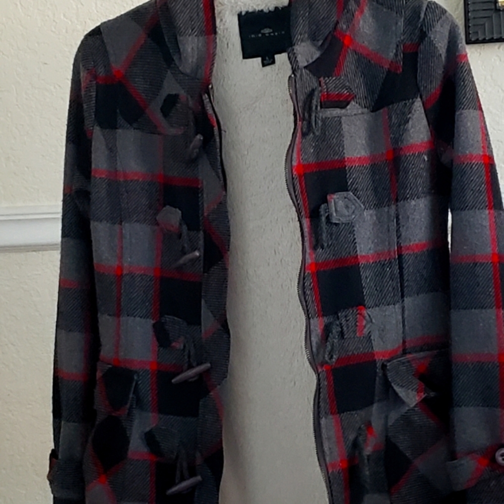 Hooded faux fur lined jacket
